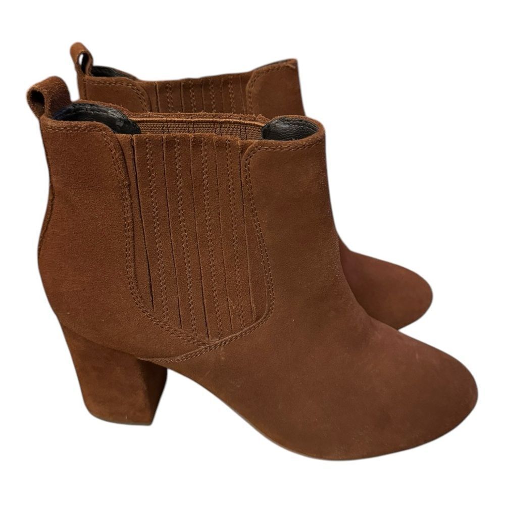 Steve Madden Gasto Women's Rust Tan Suede Ankle Booties Boots 9